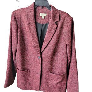 Appleseed's  Blazer Red Black Tweed Size 16